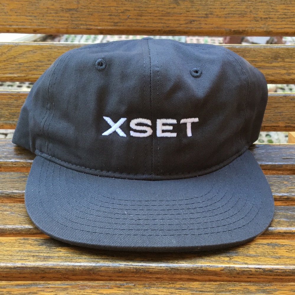 Gray XSET SnapBack hat full 6 panel style cap